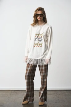 Брюки 1306 принт клетка milmil