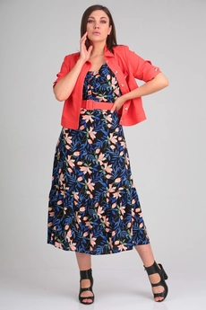 Костюм с платьем 1009 коралл Milora