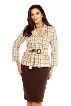 Костюм с юбкой 1146-1 шоколад + карамель Milora