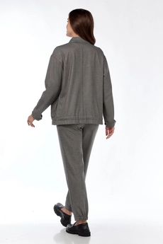 Костюм брючный 1252 черный + гусиная лапка Milora