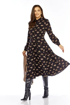 Костюм с платьем 1380-1 черный + пчелы Milora