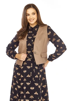 Костюм с платьем 1380-1 черный + пчелы Milora