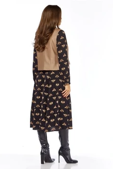 Костюм с платьем 1380-1 черный + пчелы Milora