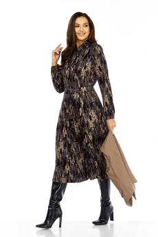 Костюм с платьем 1380-1 черный + штрихи Milora