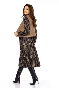 Костюм с платьем 1380-1 черный + штрихи Milora