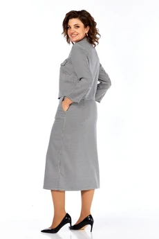 Костюм с юбкой 1382 гусиная лапка Milora