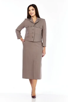 Костюм с юбкой 1382 какао Milora