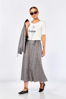 Костюм с юбкой 1384 серый Milora