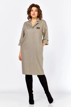 Платье 1395 песочная ёлочка Milora