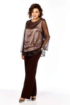 Костюм брючный 1407 шоколад Milora