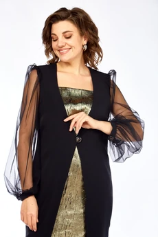 Платье 1417 черный + золото Milora