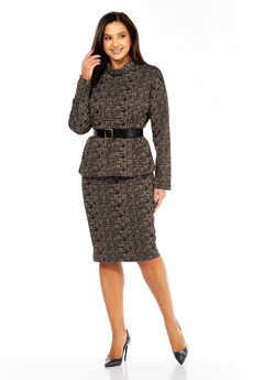 Костюм с юбкой 968-1 коричневый Milora