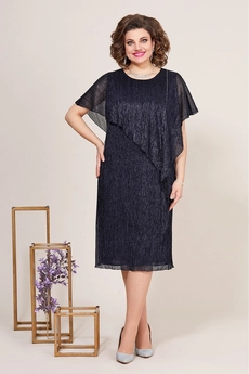 Платье 5258-4 темно-синий Mira Fashion