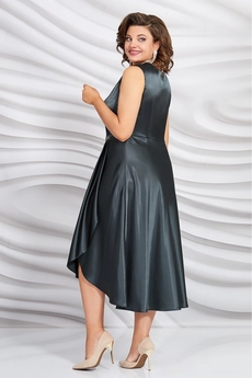 Платье 5445 черное с оттенком зеленого Mira Fashion