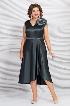 Платье 5445 черное с оттенком зеленого Mira Fashion