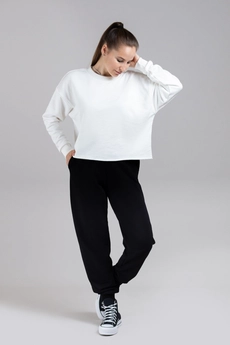 Спортивный костюм 1195 кремовый + черный Mirolia