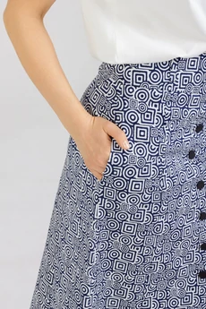 Юбка 1301 синяя графика Mirolia