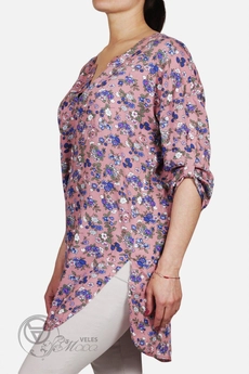 Туника 583 розовый+цветы Mirolia