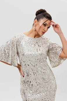 Платье 1037-1 серебро MisLana
