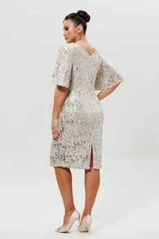 Платье 1037-1 серебро MisLana