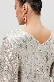 Платье 1037-1 серебро MisLana