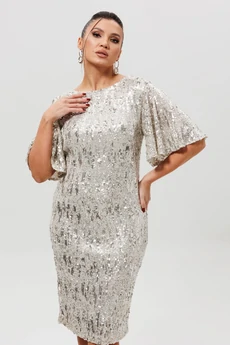 Платье 1037-1 серебро MisLana