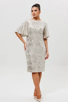 Платье 1037-1 серебро MisLana