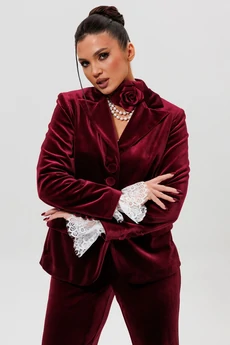 Костюм брючный + манжеты 1169-1м бордо MisLana
