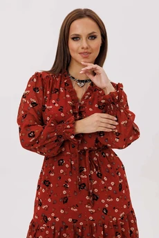 Платье 1232 кирпичный MisLana
