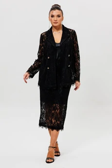 Костюм с юбкой 1284 черный MisLana