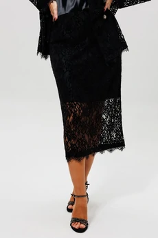 Костюм с юбкой 1284 черный MisLana