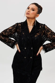 Костюм с юбкой 1284 черный MisLana