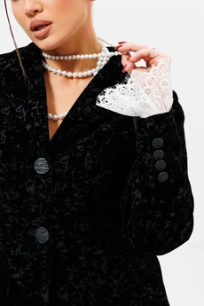 Костюм брючный + манжеты 1285м черный MisLana