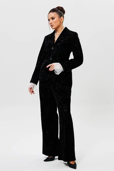 Костюм брючный + манжеты 1285м черный MisLana