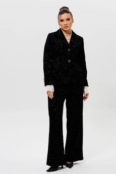 Костюм брючный + манжеты 1285м черный MisLana