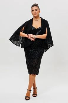 Костюм с юбкой 1286-1 черный MisLana