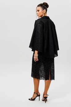 Костюм с юбкой 1286 черный MisLana