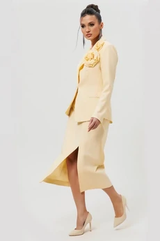 Костюм с юбкой 1296 желтый MisLana