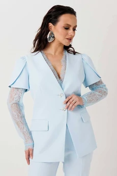 Костюм брючный 1298 голубой MisLana