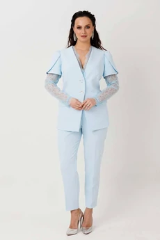 Костюм брючный 1298 голубой MisLana