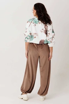 Костюм брючный 1301 мята + коричневый MisLana