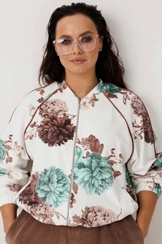 Костюм брючный 1301 мята + коричневый MisLana