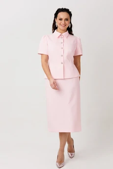 Костюм с юбкой 1302 розовый MisLana