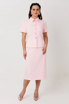 Костюм с юбкой 1302 розовый MisLana