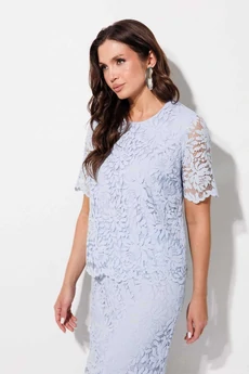 Костюм с юбкой 1307 голубой MisLana