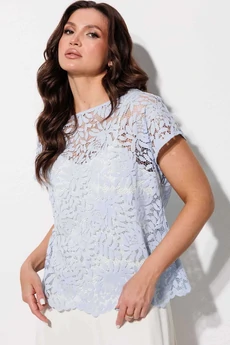 Костюм с платьем 1320 голубой + молочный MisLana