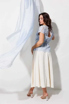 Костюм с платьем 1320 голубой + молочный MisLana
