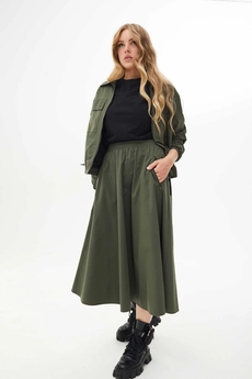 Костюм с юбкой 268 хаки MisLana