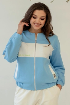 Спортивный костюм 803 голубой + белый MisLana