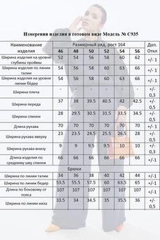 Костюм брючный 935 синий MisLana